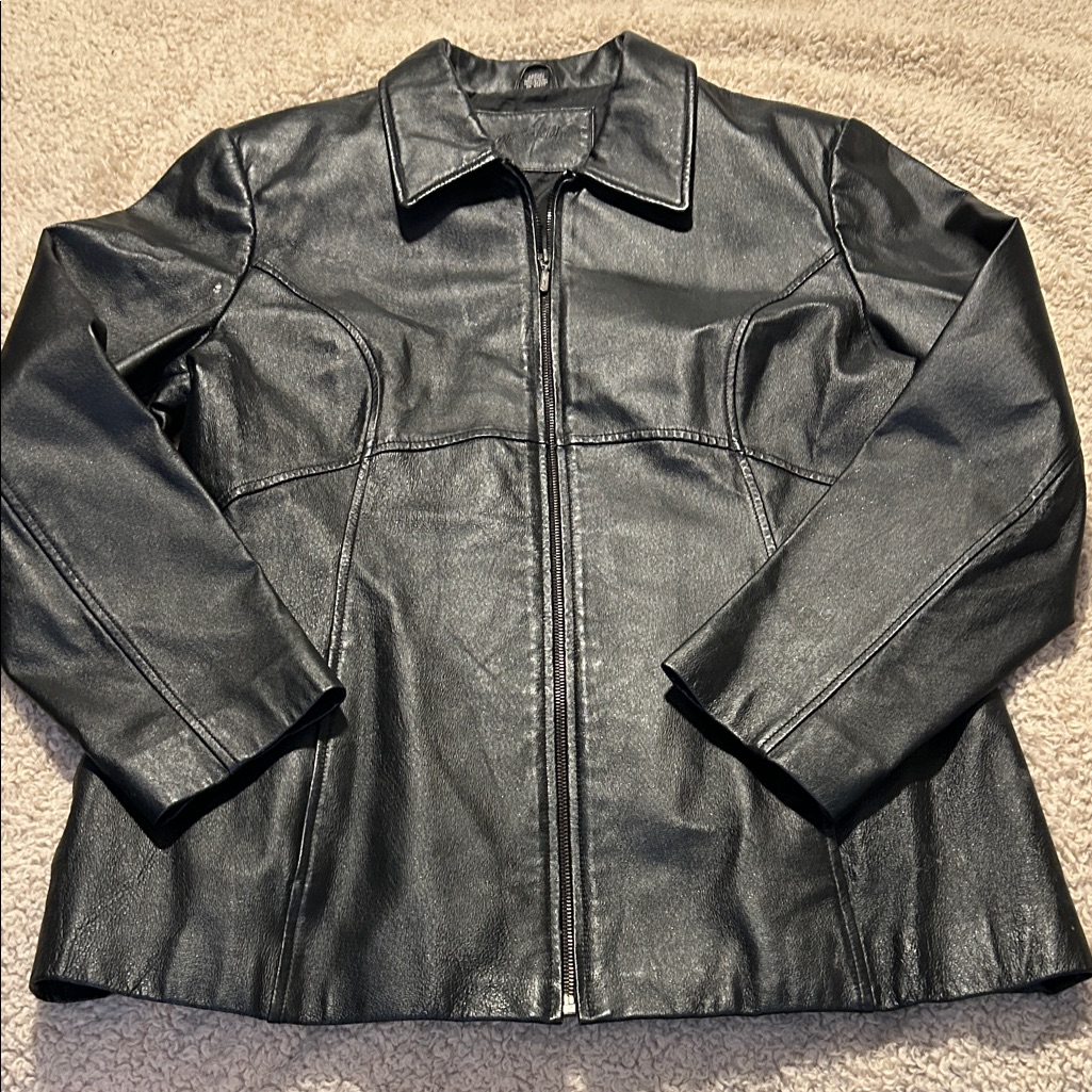 Jacqueline Ferrar Classic Black Leather Jacket